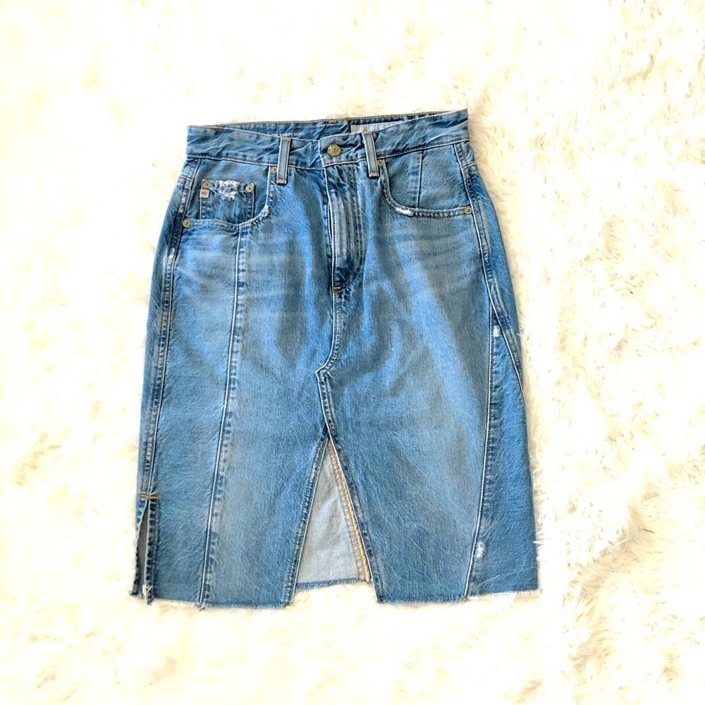 ADRIANO GOLDSHMIED HIGH RISE EMERY DENIM SKIRT s27